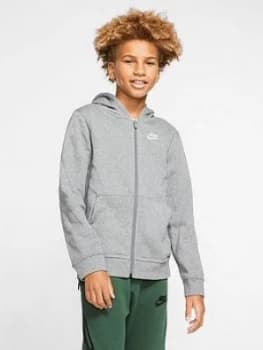 Nike Nsw Older Boys Club Full Zip Hoodie - Grey Heather