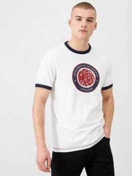Pretty Green Like Minded Logo Ringer T-Shirt - White