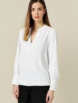 Wallis Plain Cuff Top - Cream, Size 10, Women