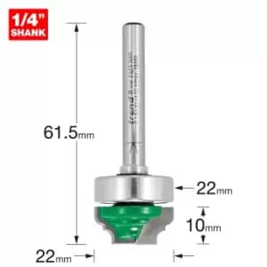 Trend CRAFTPRO Bearing Guided Classic Broken Ogee Router Cutter 22mm 10mm 1/4"