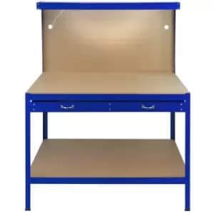 Monster Shop Blue Workbench with Pegboard and Light