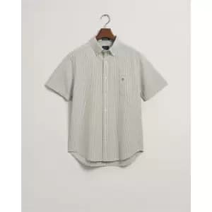 Gant Reg Ut Seersucker Ss Shirt Kalamata - Green