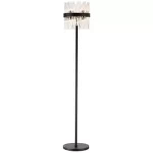 Luminosa Lysander 8 Light G9, Floor Lamp, Satin Black, Clear