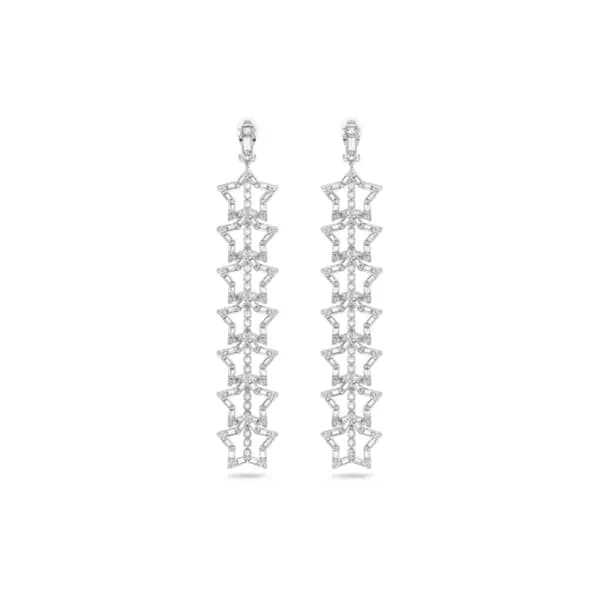 Swarovski Stella Clip Star White Rhodium Plated Earrings 5617756