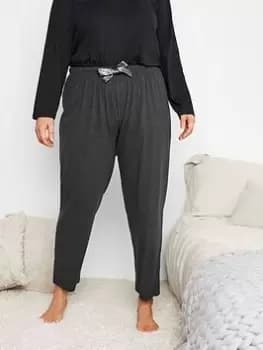 Yours Wide Leg Pj Pant Charcoal Marl, Grey, Size 18-20, Women