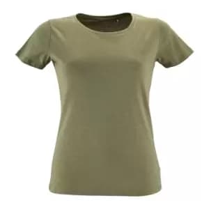 SOLS Womens/Ladies Regent Fit Short Sleeve T-Shirt (L) (Heather Khaki)