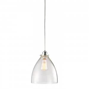 Ceiling Pendant Light Chrome, Clear Glass, E27