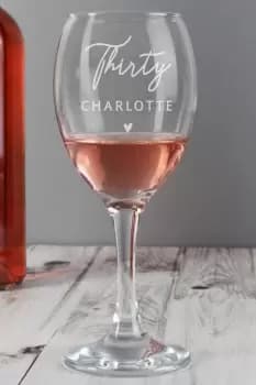 Personalised Big Age Wine Glass - Clear