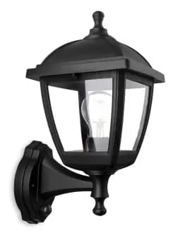 Palma Outdoor PIR Motion Sensor Wall Lamp Black IP44, E27