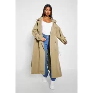 I Saw It First Premium Longline Trench Coat With Detachable Hood - Green