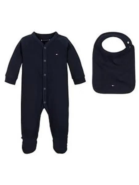 Tommy Hilfiger Baby Boys Rib Sleepsuit Giftbox - Navy, Size 6-9 Months