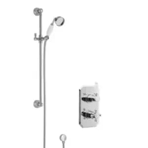 Nuie Concealed Thermostatic Twin Valve & Slide Rail Kit Chrome
