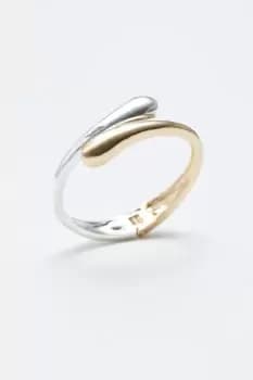 Recycled Two Tone Plated Polished Bangle Bracelet