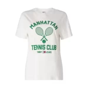 Tommy Jeans Tjw Rlxd Tennis Club Tee Ss - Cream
