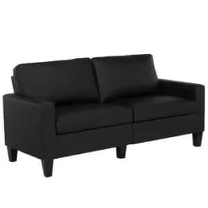 Rylie Faux Leather Sofa Black Black