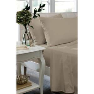 Catherine Lansfield Natural Non-Iron Plain Dye Flat Sheet - King