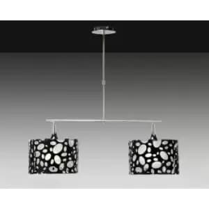 Lupine pendant lamp 2 Bulbs E27, shiny Black / white arylic / polished chrome