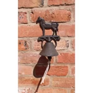 Rustic Cast Iron Wall Bell, Horse