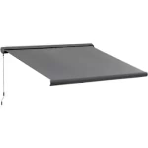 Outsunny Electric Awning Door Window Canopy Shelter w/ Remote Grey 3x2.5m