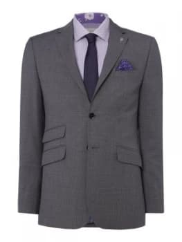 Ted Baker Mens Tipped Textured Contrast Suit Jacket Grey