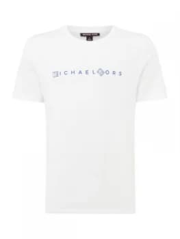 Mens Michael Kors Striped Initials T Shirt White