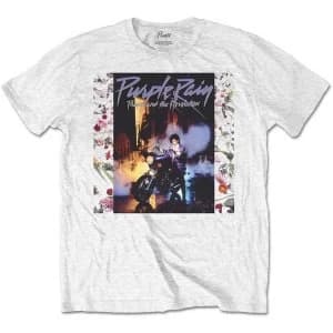Prince - Purple Rain Album Mens Large T-Shirt - White