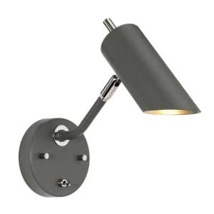 1 Light Wall Light - Dark Grey Polished Nickel, E14