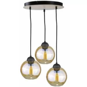 Keter Ambre Cluster Pendant Ceiling Light Wood, 30cm, 3x E27