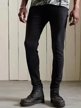 Superdry Skinny Jeans - Washed Black, Washed Black, Size 34, Length Regular, Men