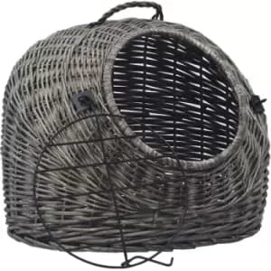 Vidaxl - Cat Transporter Grey 60x45x45cm Natural Willow Grey