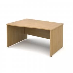 Maestro 25 PL Left Hand Wave Desk 1400mm - OAK Panel Leg Design