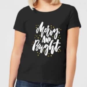 Merry and Bright Womens T-Shirt - Black - 3XL - Black