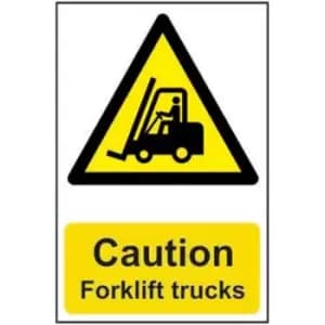Caution Forklift Trucks Self Adhesive Sign - 200 x 300mm
