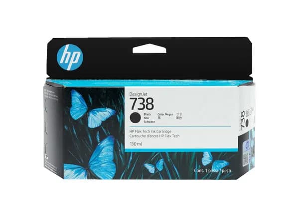 HP 738 130-ml Black DesignJet Ink Cartridge