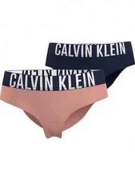 Calvin Klein Girls 2 Pack Bikini Brief - Pink/Navy, Size Age: 10-12 Years, Women