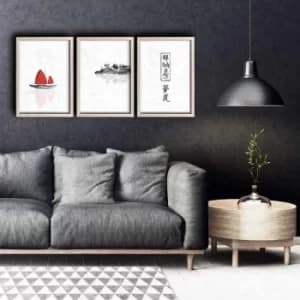 3PKCT-013 Multicolor Decorative Framed MDF Painting (3 Pieces)