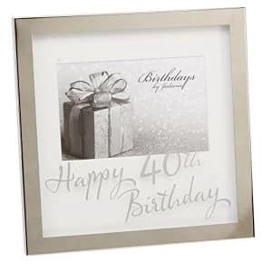 6" x 4" - Birthdays by Juliana Silverplated Box Frame - 40th