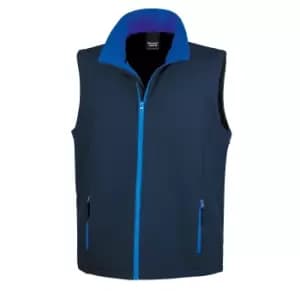 Result Mens Core Printable Softshell Bodywarmer (3XL) (Navy / Royal)