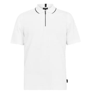 Ted Baker Buer Zip Up Polo Shirt - White