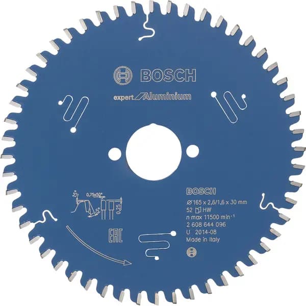 Bosch EXPERT Aluminium Circular Saw Blade 165 x 30 x 52T Plastic