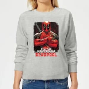 Marvel Deadpool Crossed Arms Womens Sweatshirt - Grey - L