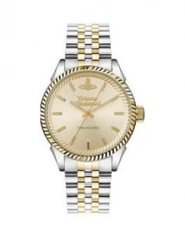 Vivienne Westwood Vivienne Westwood Seymour Champagne Gold Sunray Dial Two Tone Stainless Steel Jubilee Bracelet Watch