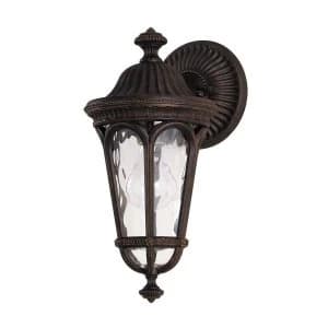 1 Light Outdoor Small Wall Lantern Light Walnut IP44, E27