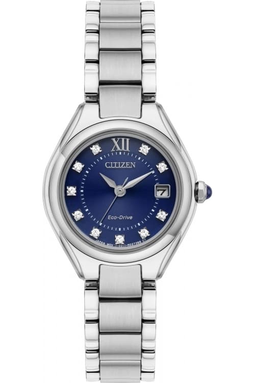 Citizen Blue And Silver Silhouette Crystal' Eco-Drive Classical Watch - Ew2540-83L