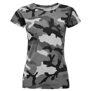 SOLS Womens/Ladies Camo Short Sleeve T-Shirt (M) (Grey Camo)