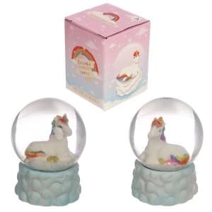 Rainbow Unicorn Snow Globe Ornament