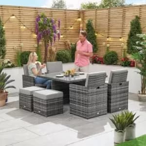 Nova Celia 4 Seat Cube Dining Set With 1.25M Square Table - Grey