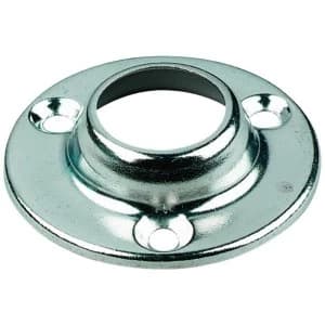 Wickes Interior Wardrobe Rail Heavy Duty Rod Socket - 19mm Chrome Pack of 2