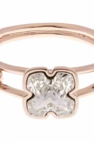 Ladies Karen Millen Rose Gold Plated Art Glass Flower Ring Size ML KMJ925-24-02ML
