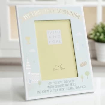 4" x 6" - Faith & Hope My 1st Communion Photo Frame - Blue